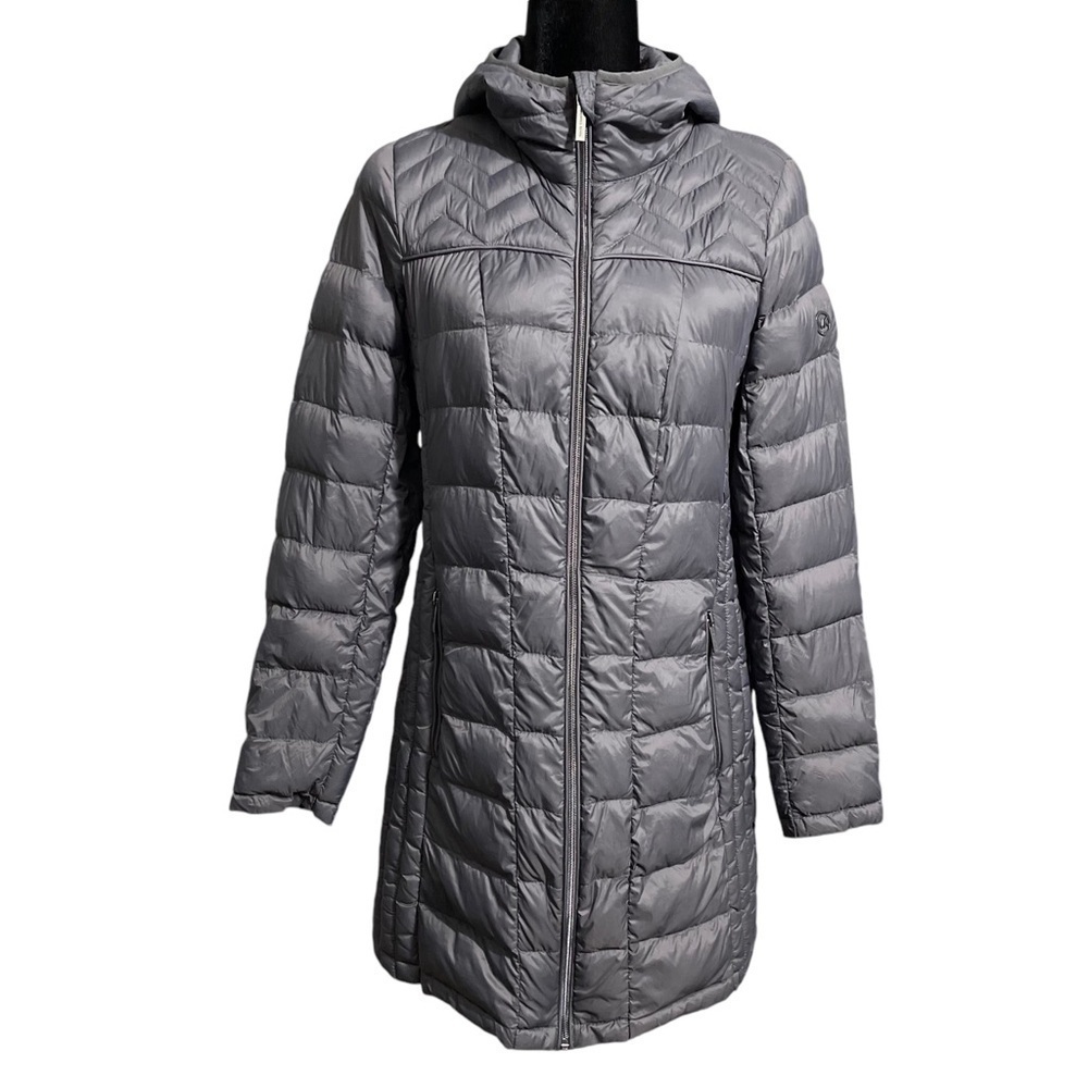 Michael Michael Kors Packable Down Fill Long Jacket Parka Gray Small - Picture 3 of 11